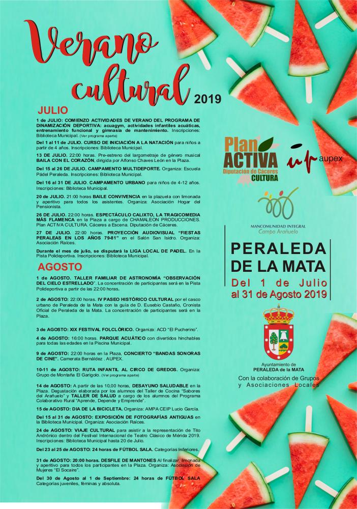 Imagen PROGRAMACIÓN DE ACTIVIDADES CULTURALES PARA EL VERANO