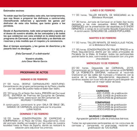 Imagen PROGRAMA DE CARNAVAL 2016