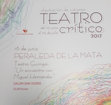 Imagen JORNADA DE TEATRO: 'Un encuentro con Miguel Hernández'