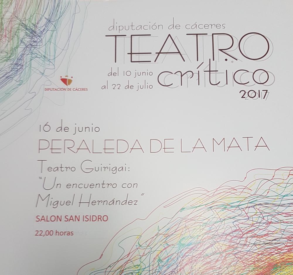 Imagen JORNADA DE TEATRO: 'Un encuentro con Miguel Hernández'