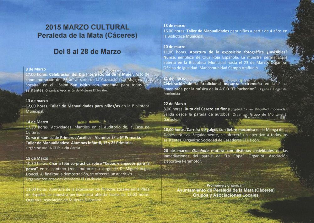 Imagen EN MARCHA LAS ACTIVIDADES DEL PROGRAMA MARZO CULTURAL 2015 