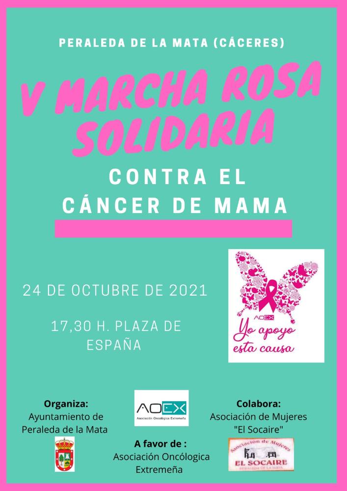 Imagen CONVOCADA V MARCHA ROSA SOLIDARIA CONTRA EL CANCER DE MAMA EN PERALEDA DE LA MATA